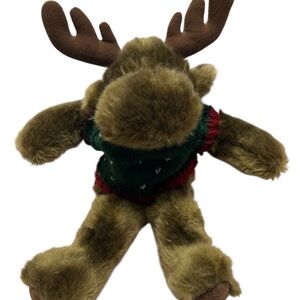 Cuddly Reindeer Plush with Festive Sweater